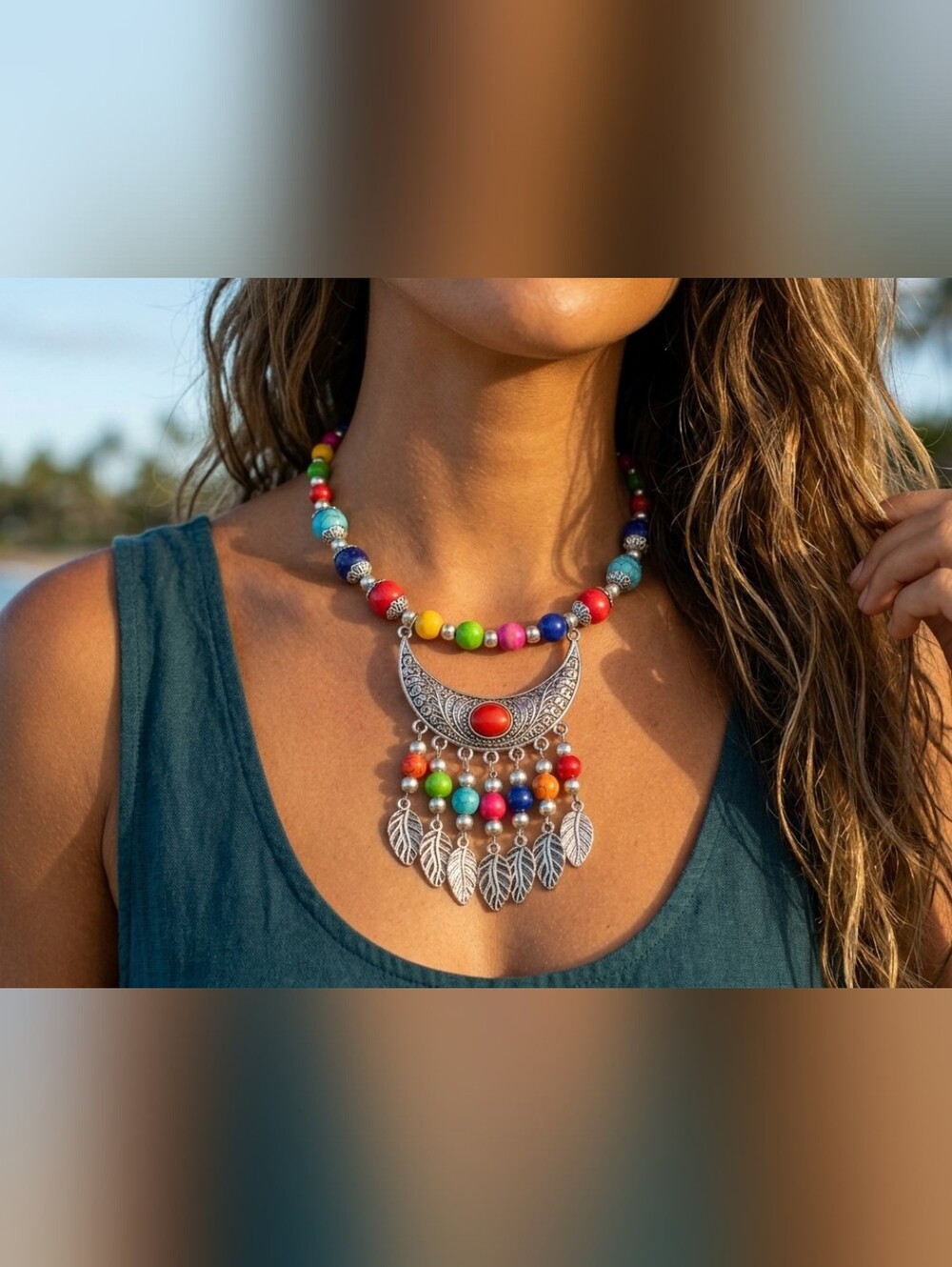 Summer Beach Colorful   Ethnic Tibetian Tassel
